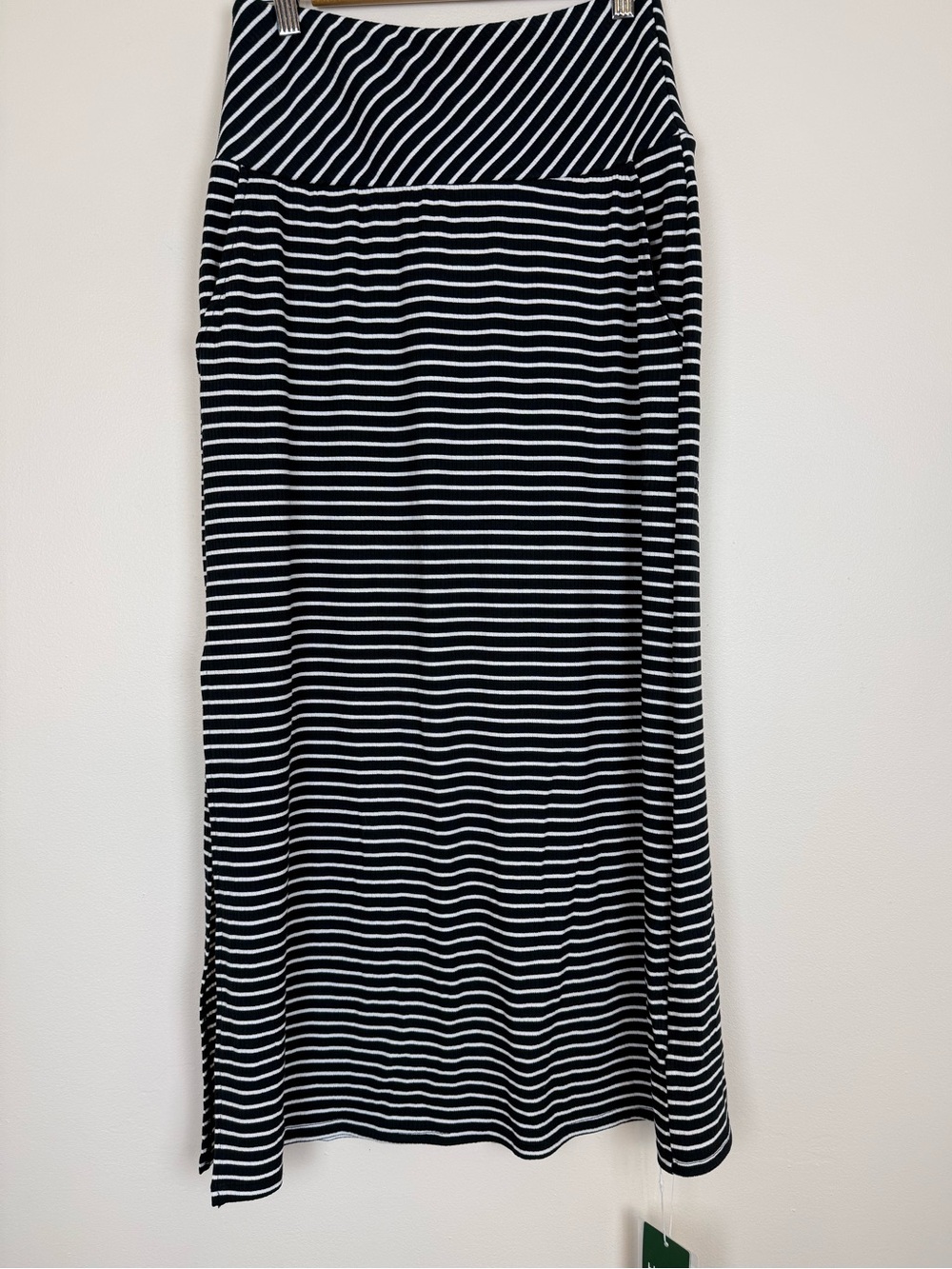 Halara High Waisted Tummy Control Split Stripes Maxi Casual Skirt NWT